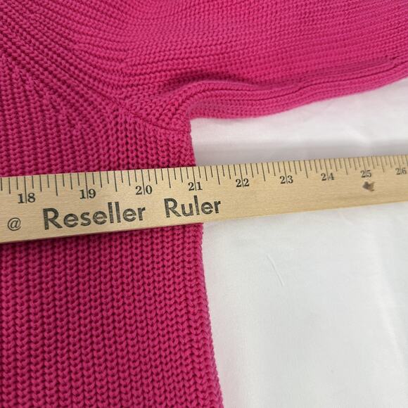 Talbots Sweater Womens 2X Pink Knit Pullover Pima Cotton Plus Size Pocket Cable - Picture 6 of 7